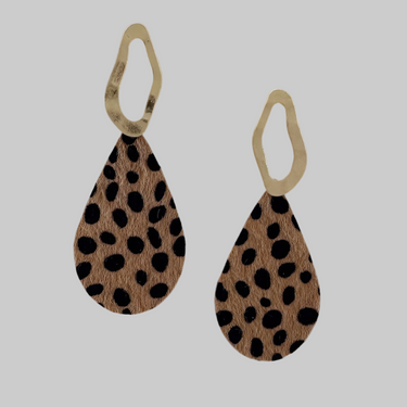 Animal Print Teardrop Velvet Earrings - Modestly Vogue